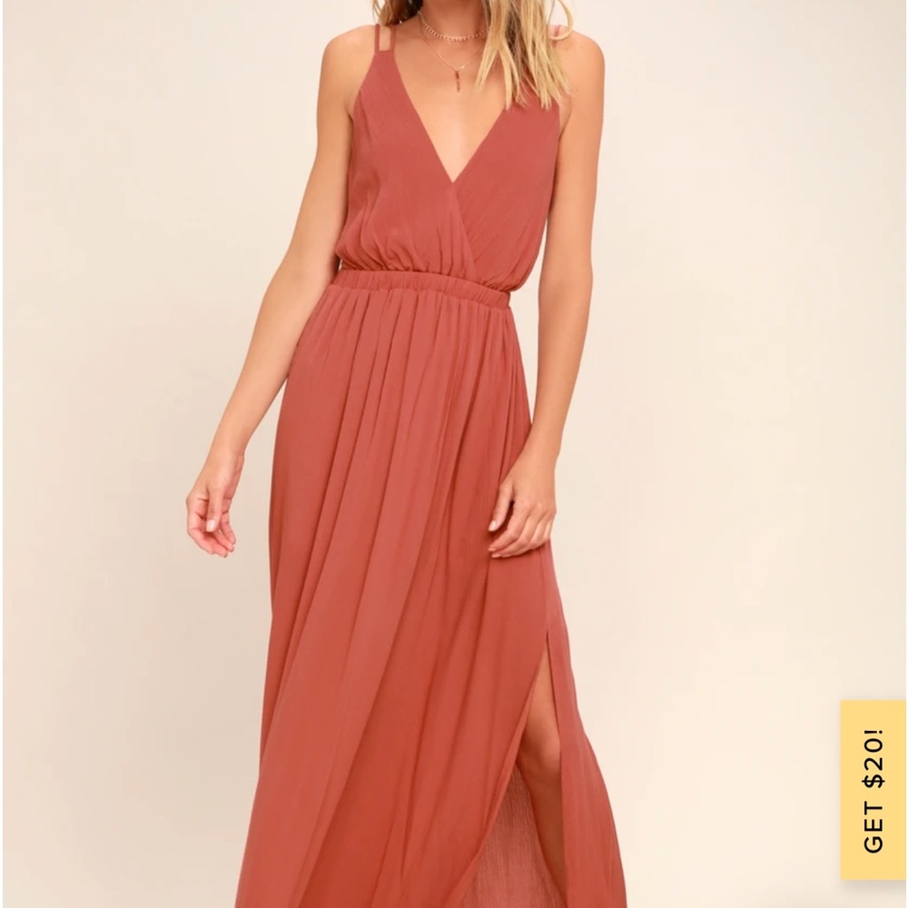 Lulu's Rusty Rose Maxi Dress